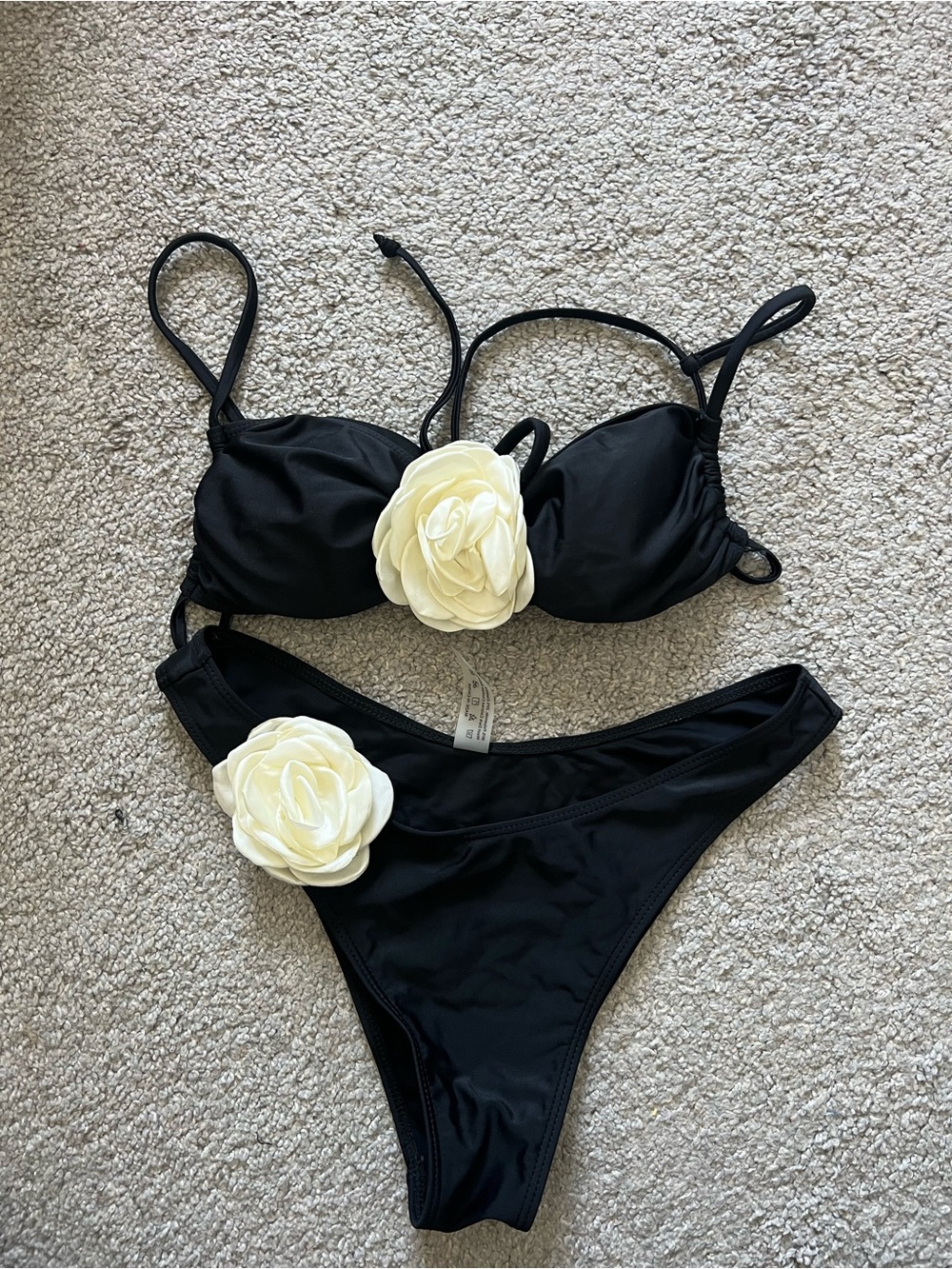 Black Flower Bikini